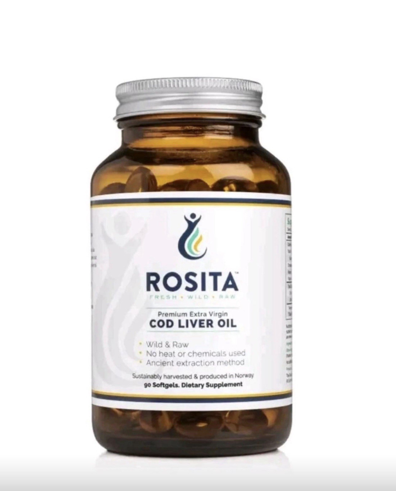 Rosita Extra Virgin Cod Liver Oil Softgels, 90 Count Exp:06/2027 . #410