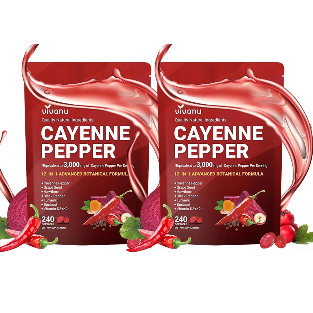 240 Softge /1-3 Bags Supplement, Softgels Cayenne Pepper Supports Leg Vein