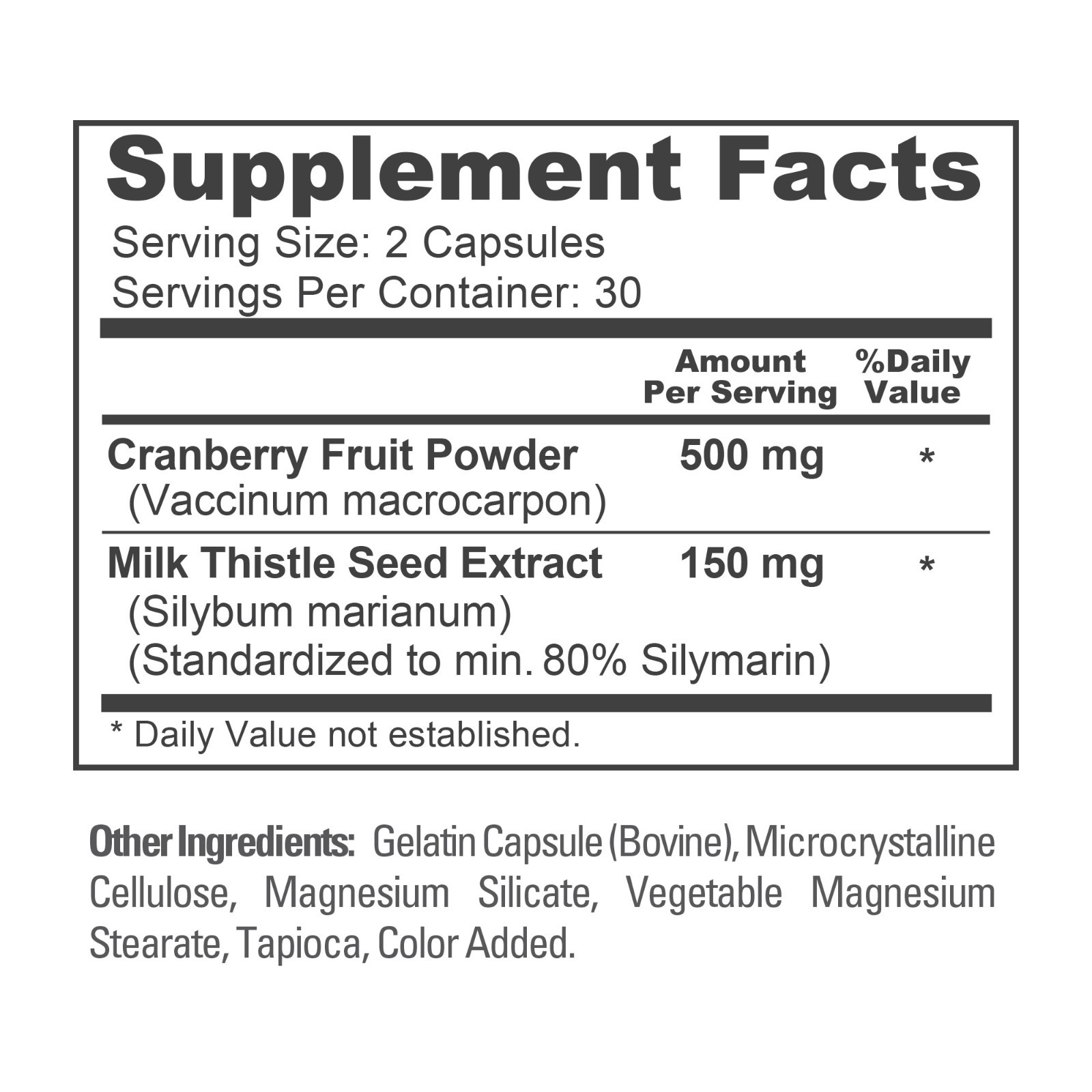 NusaPure Liver & Kidney Support Cranberry Fruit & Milk Thistle Extract