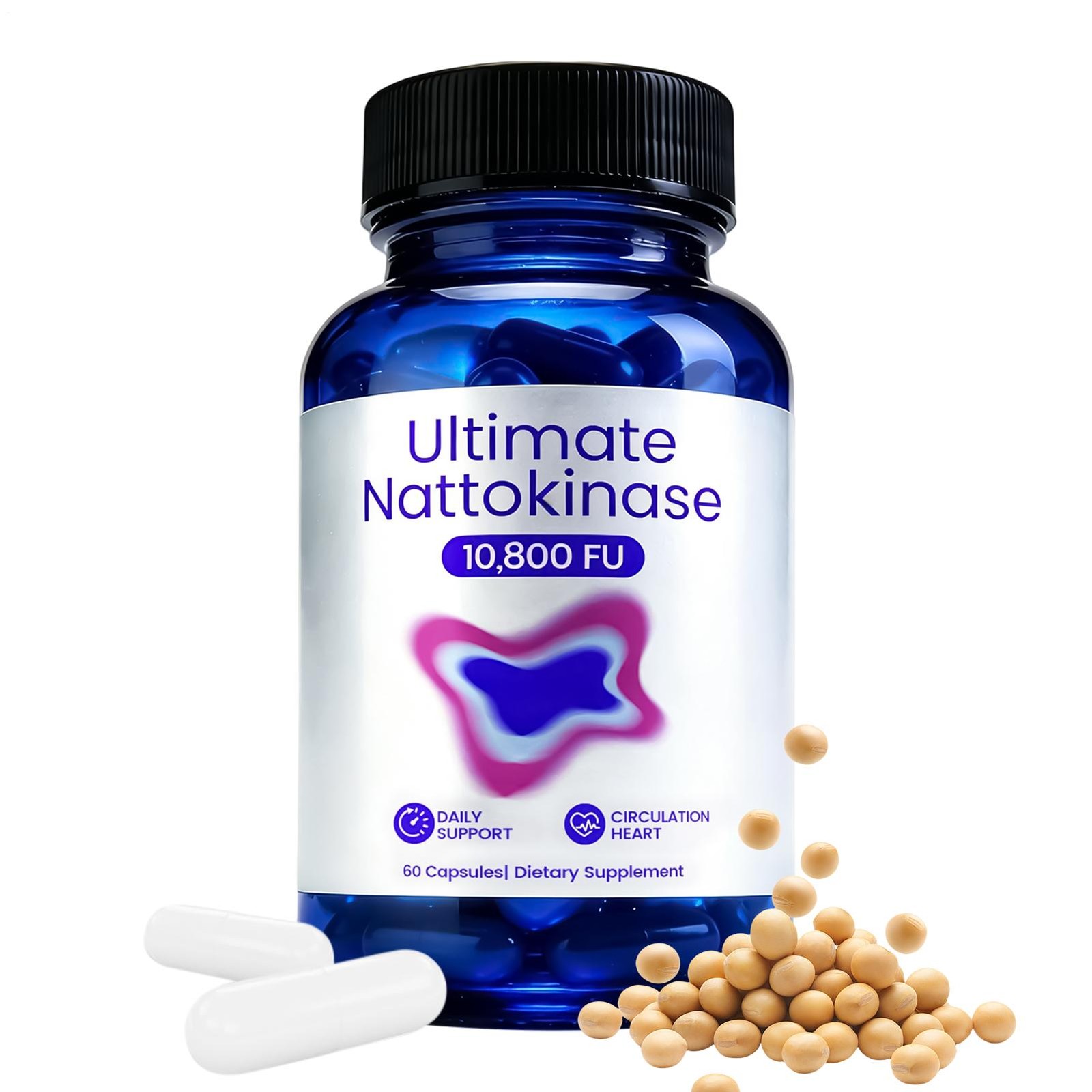 Ultimate Nattokinase Supplement features 10,800 FU of Nattokinase, Natural Suppo