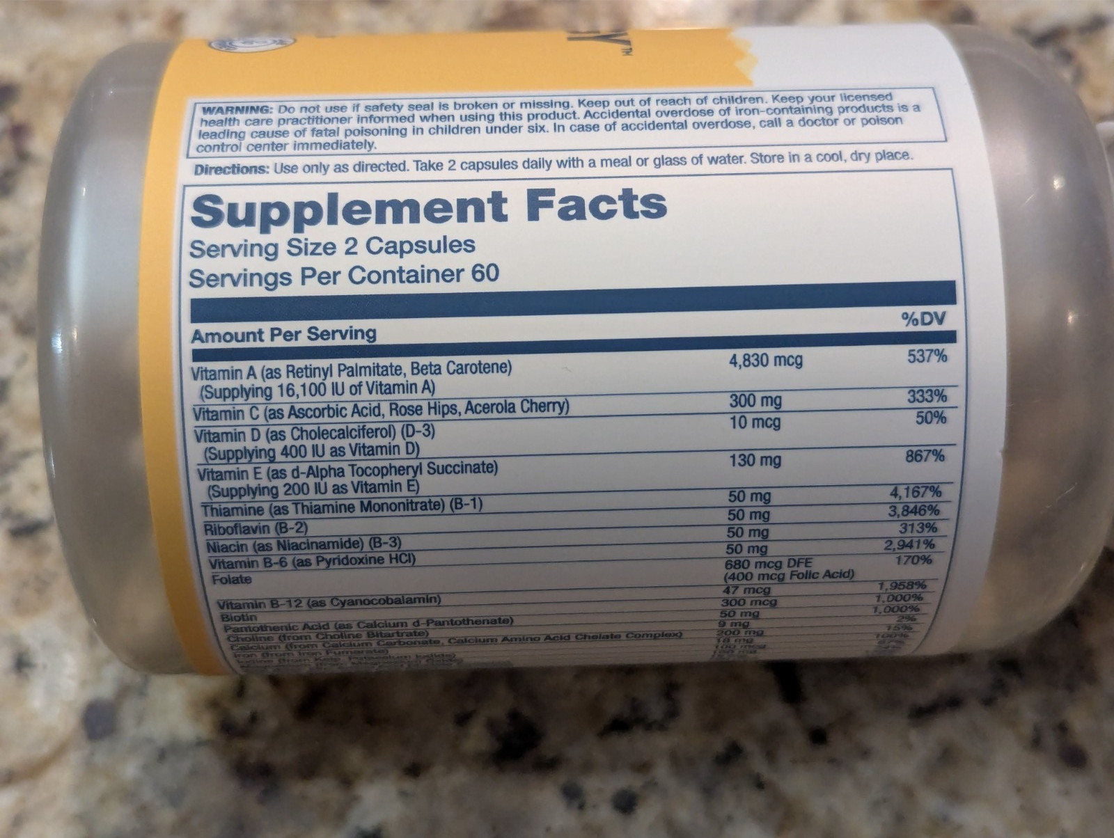 Solaray Twice Daily Multi Energy Multivitamin 120 capsules exp: 09/2029