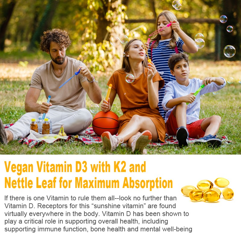 Vitamin K2 D3 Vitamin Supplement with BioPerine, Boost Immunity & Heart Health