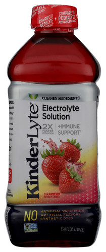 Kinderlyte Electrolyte Solution Strawberry 33.8 fl oz Pack of 6