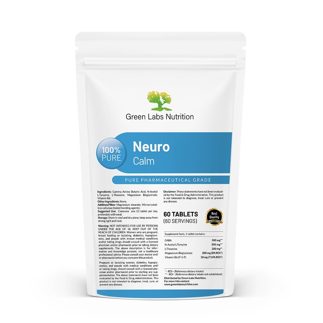 Neuro Calm – L-Theanine, N-Acetyl L-Tyrosine, Magnesium Bisglycinate, Vitamin B6