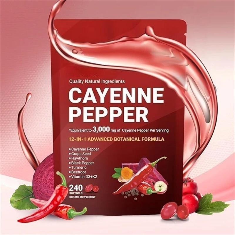 Cayenne Pepper Softgels Supplement, Supports Leg Vein, 240 Softgels /1 Bag 2026