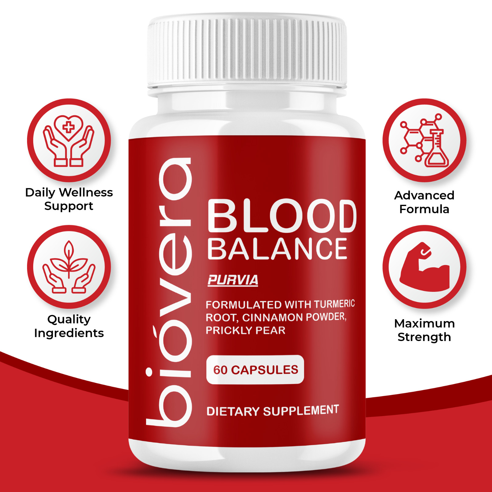 (5 Pack) BioVera Blood Balance Capsules Bio Vera Circulation Supplement (300 ct)