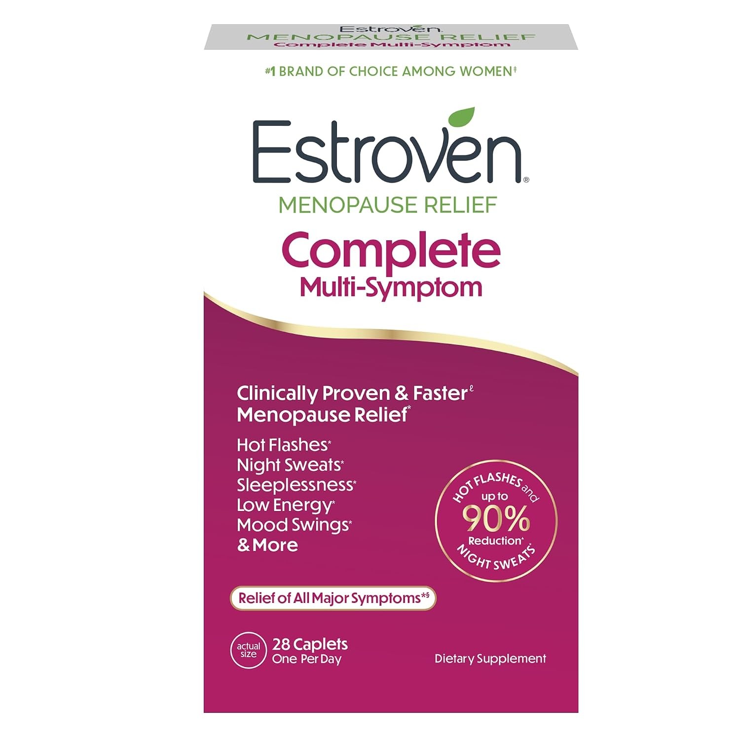 Estroven Complete Multi-Symptom Menopause Supplement for Women, 28 Count | Hot F