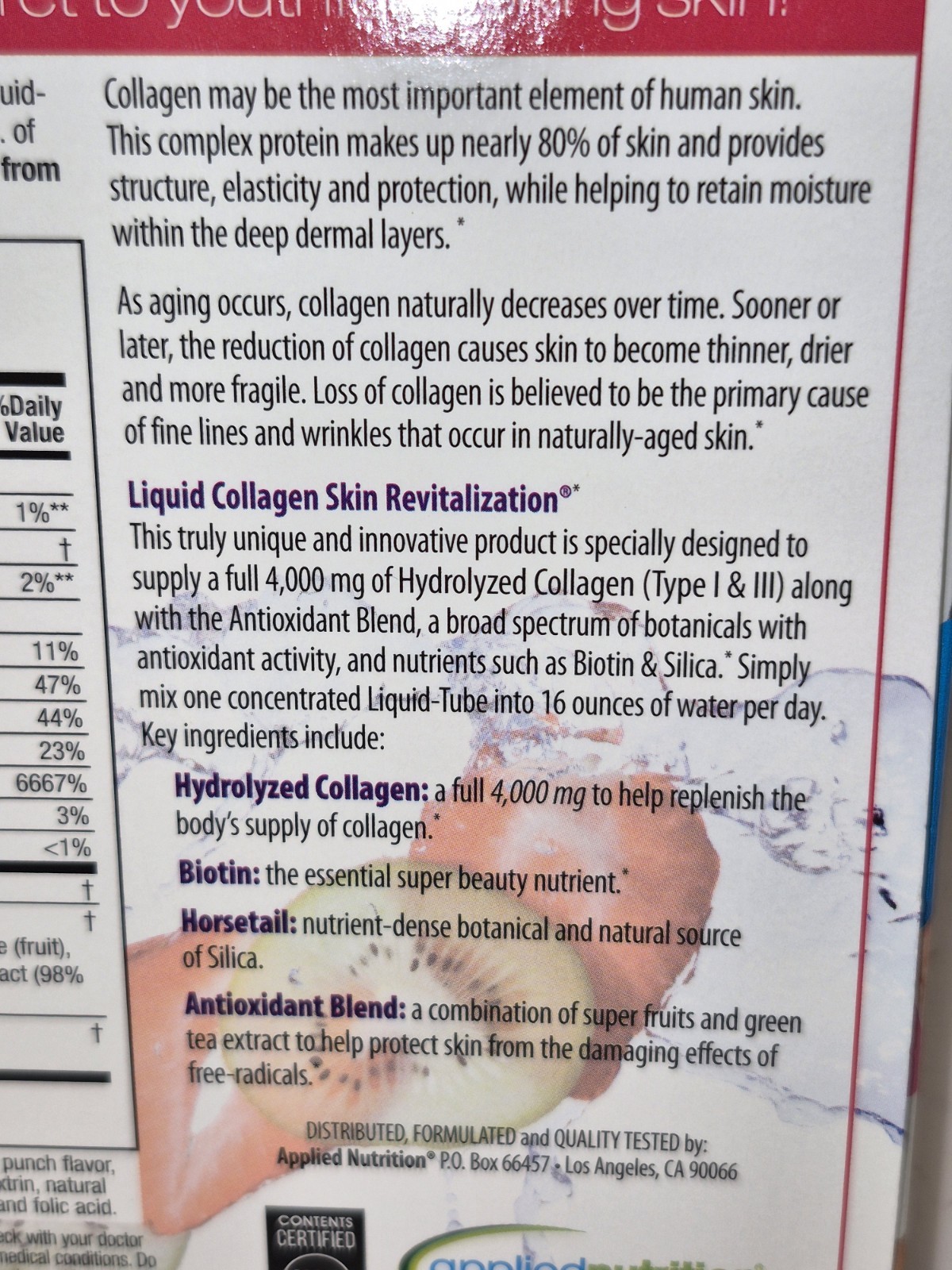 Applied Nutrition Liquid Collagen Skin Revitalization (10Count Total) EX:02/27