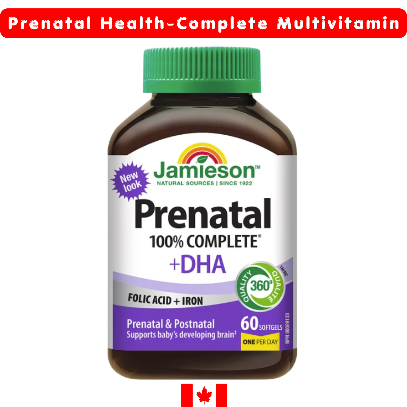 Jamieson Prenatal Complete Multivitamin with DHA 60 Softgels Canada