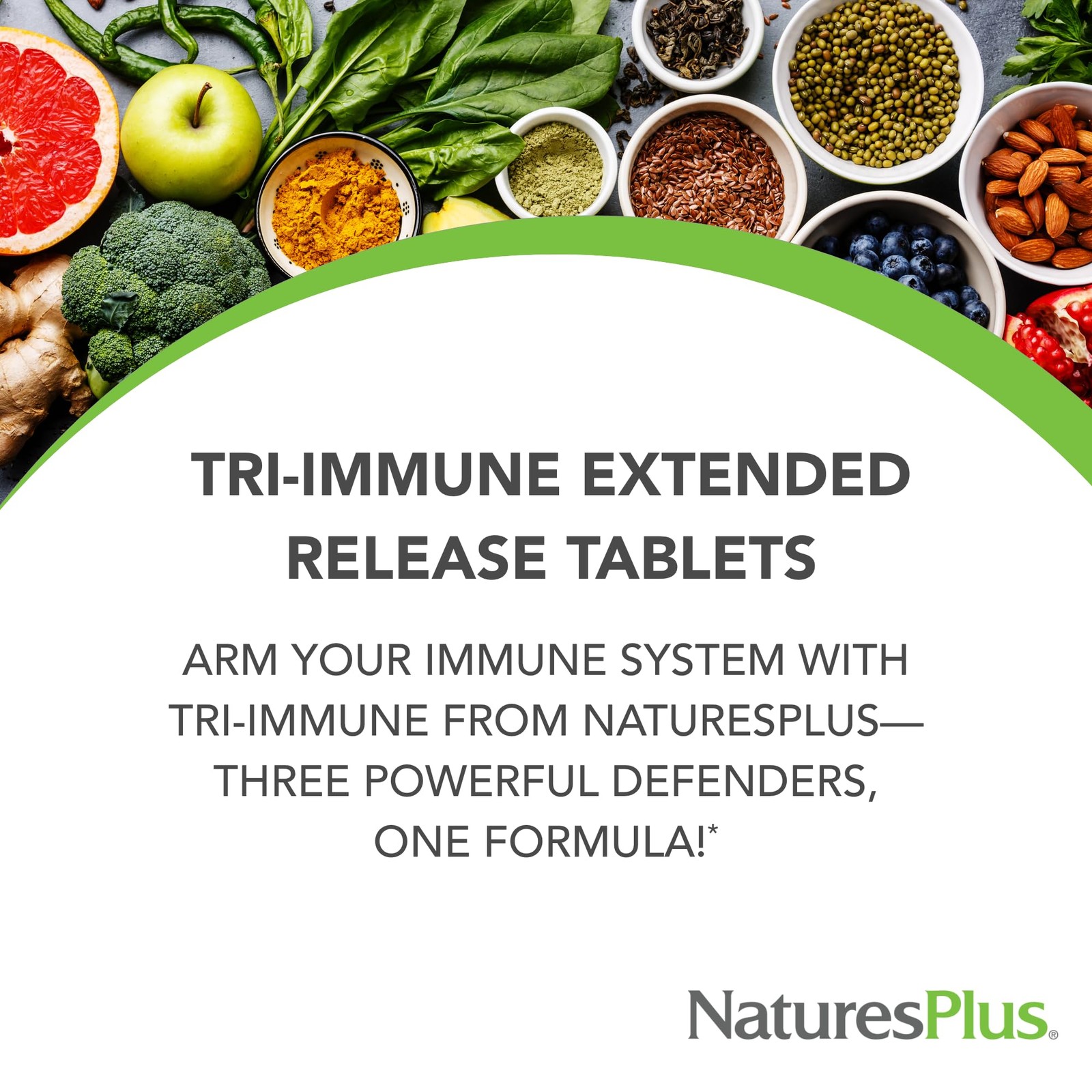 NaturesPlus Herbal Actives Tri-Immune, Extended Release – 30 Servings 001740176