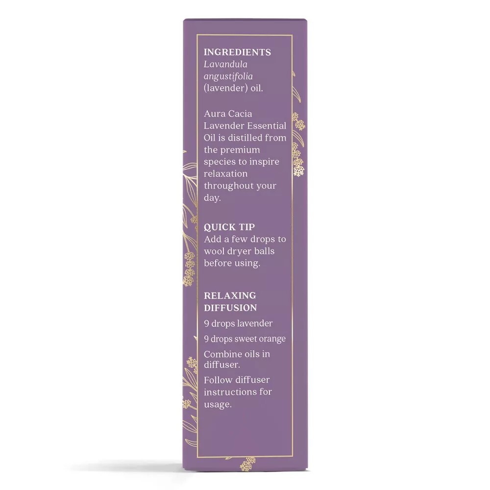 PACK OF 6 UNITS Aura Cacia Lavendor Pure Essential Oil 0.25 oz 7.4 ml