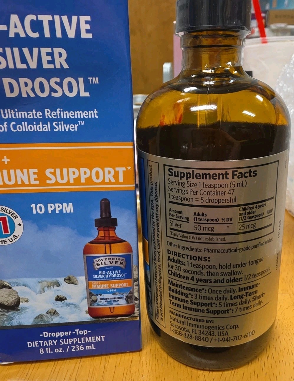 Sovereign Silver 8 fl oz Dropper Bottle – Bio-Active Silver Hydrosol Exp 12/28