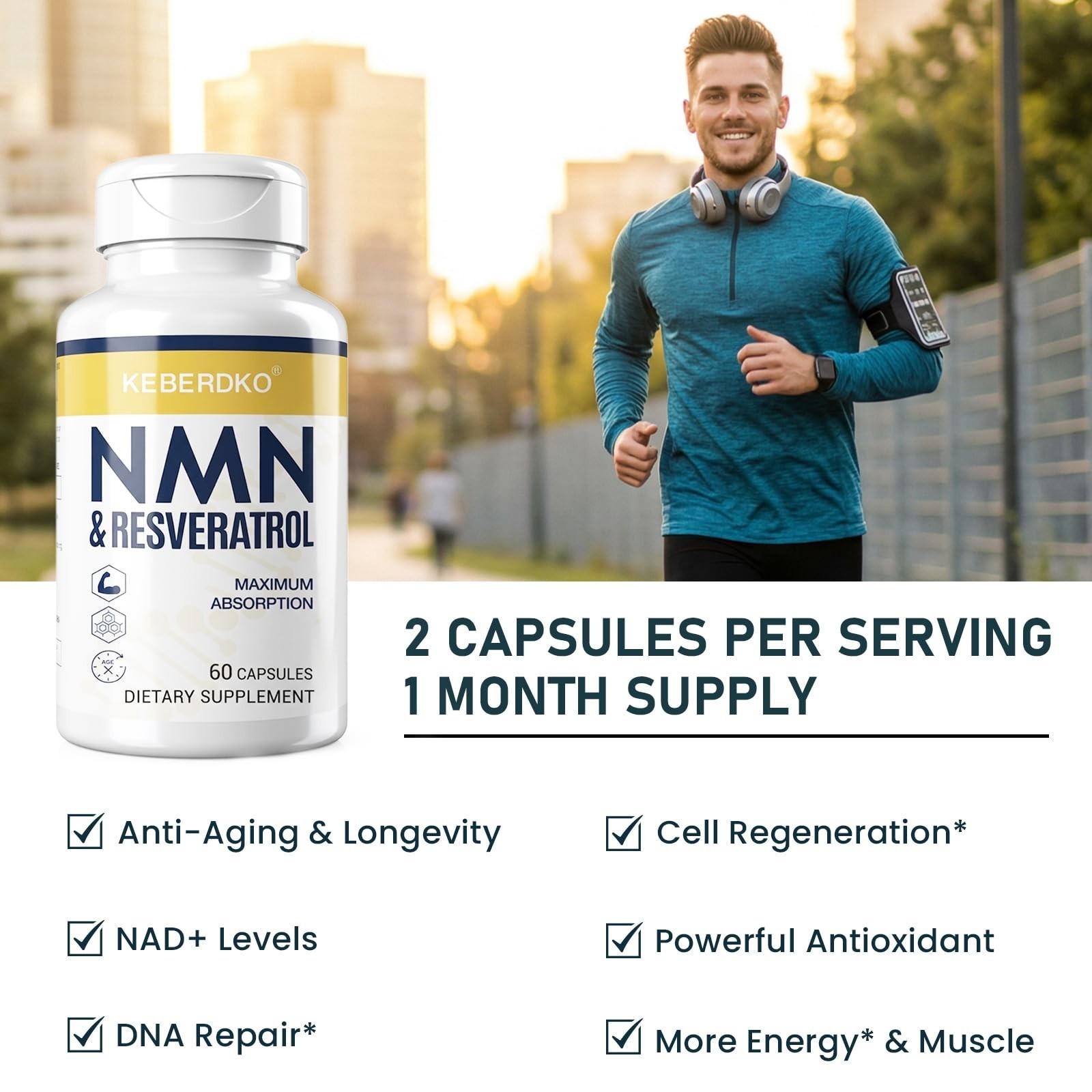 NMN Complex 1150mg – Fast-Acting Antioxidant for Energy, Skin, Anti-Aging – 60 C