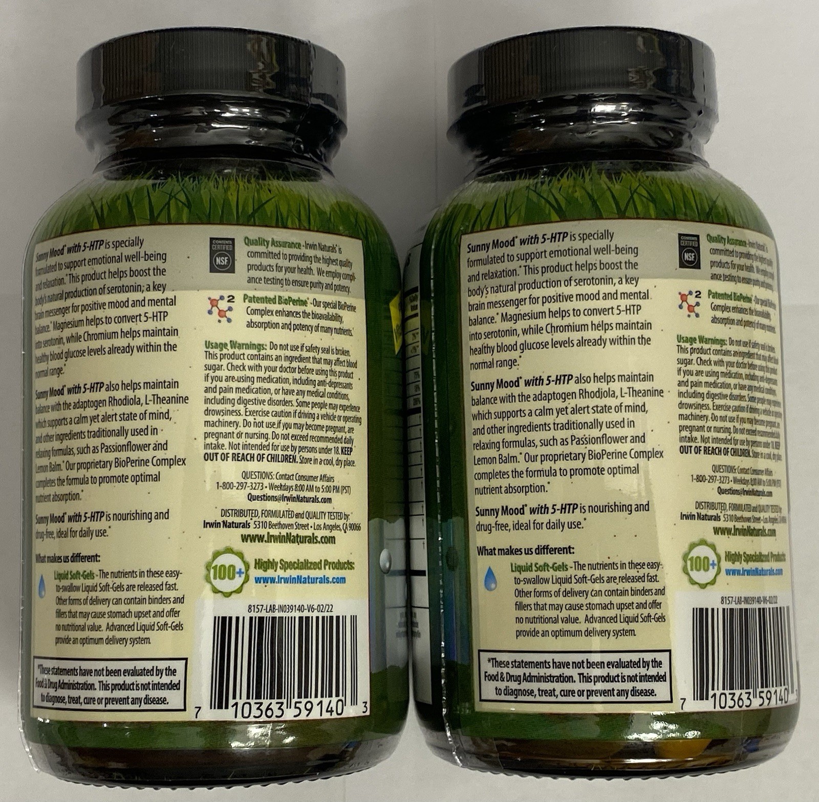 2 Pack, Sunny Mood with 5 HTP, 80 Count Per Bottle, Exp. 03/2027