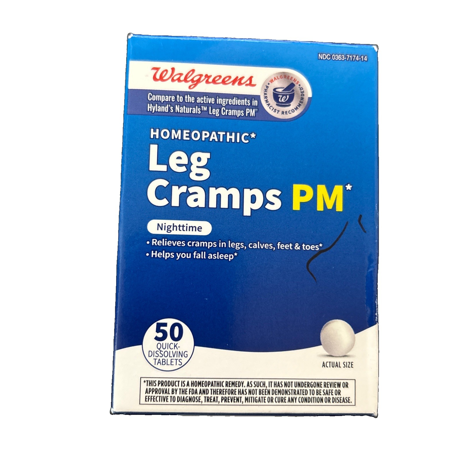 Walgreens Leg Cramps PM Tablets – 50 count expires 6/2026 New/Sealed