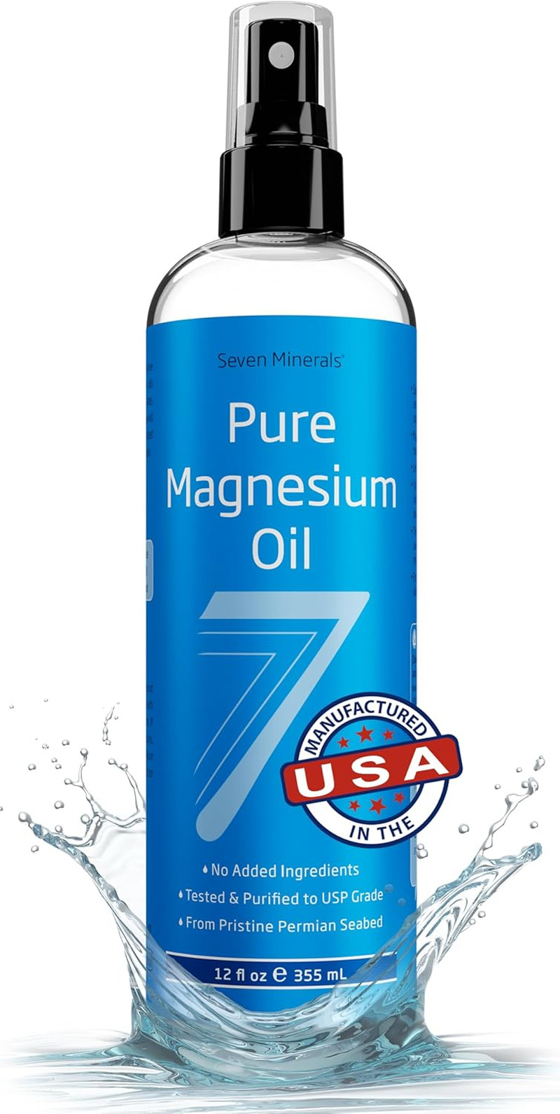 , Pure Magnesium Oil Spray – Big 12 Oz (Lasts 24 Months) – USP Grade Magnesium S