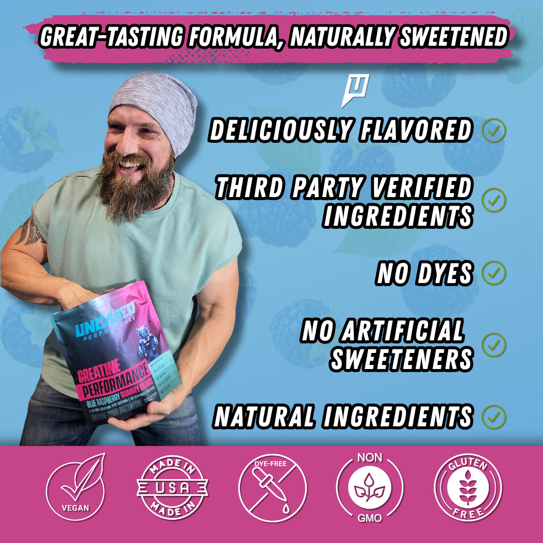 Creatine Monohydrate Gummies, 5g Creatine 30 Servings, Lab Verified, Made in USA