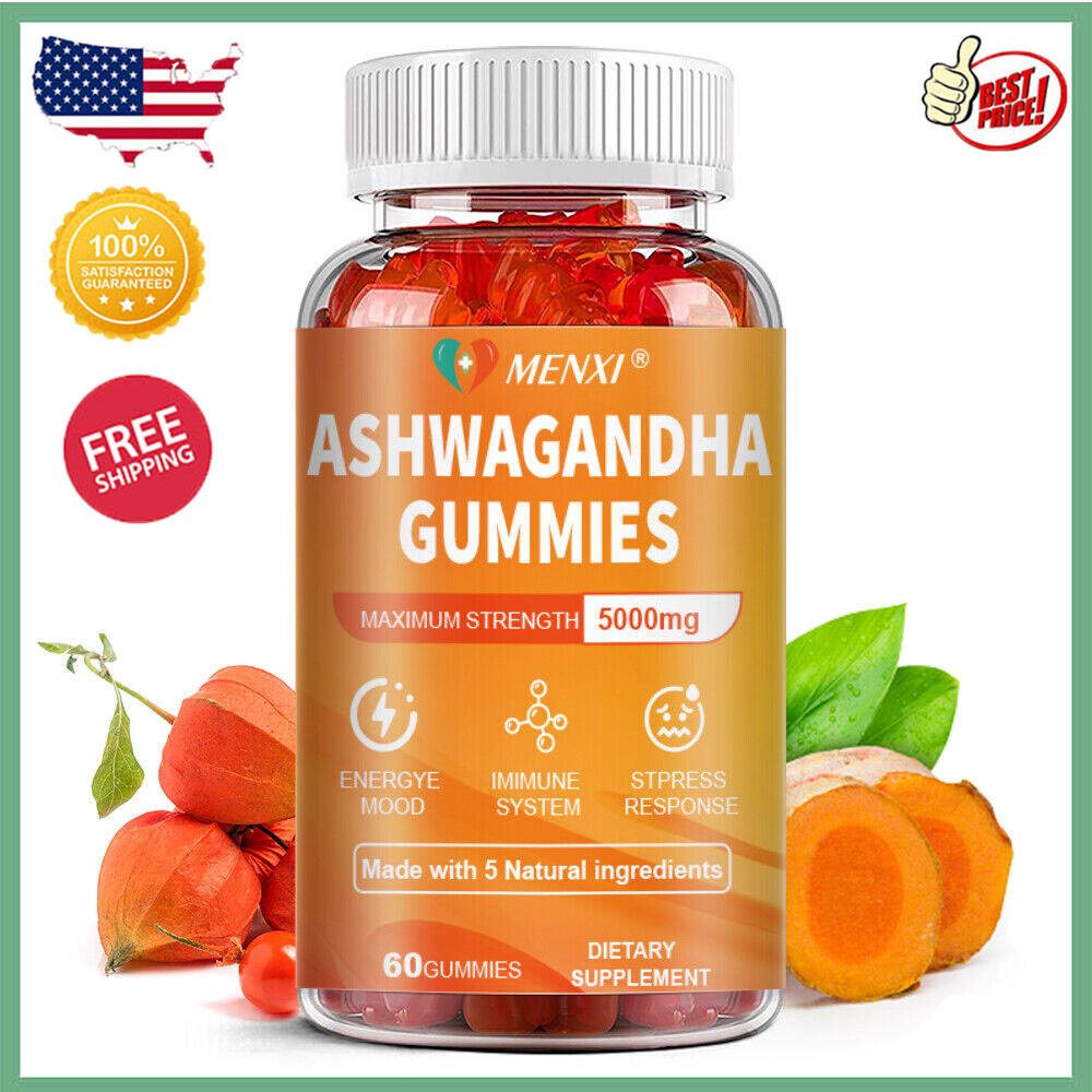 MENXI Ashwagandha Sensoril Gummies – Sleep Quality & Stress Defense 60PCS US