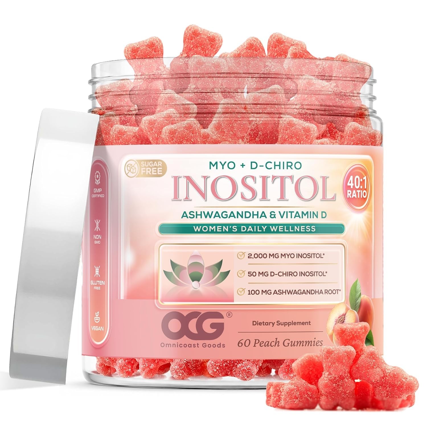 Myo-Inositol D-Chiro Inositol Gummies Ashwagandha Vitamin D3
