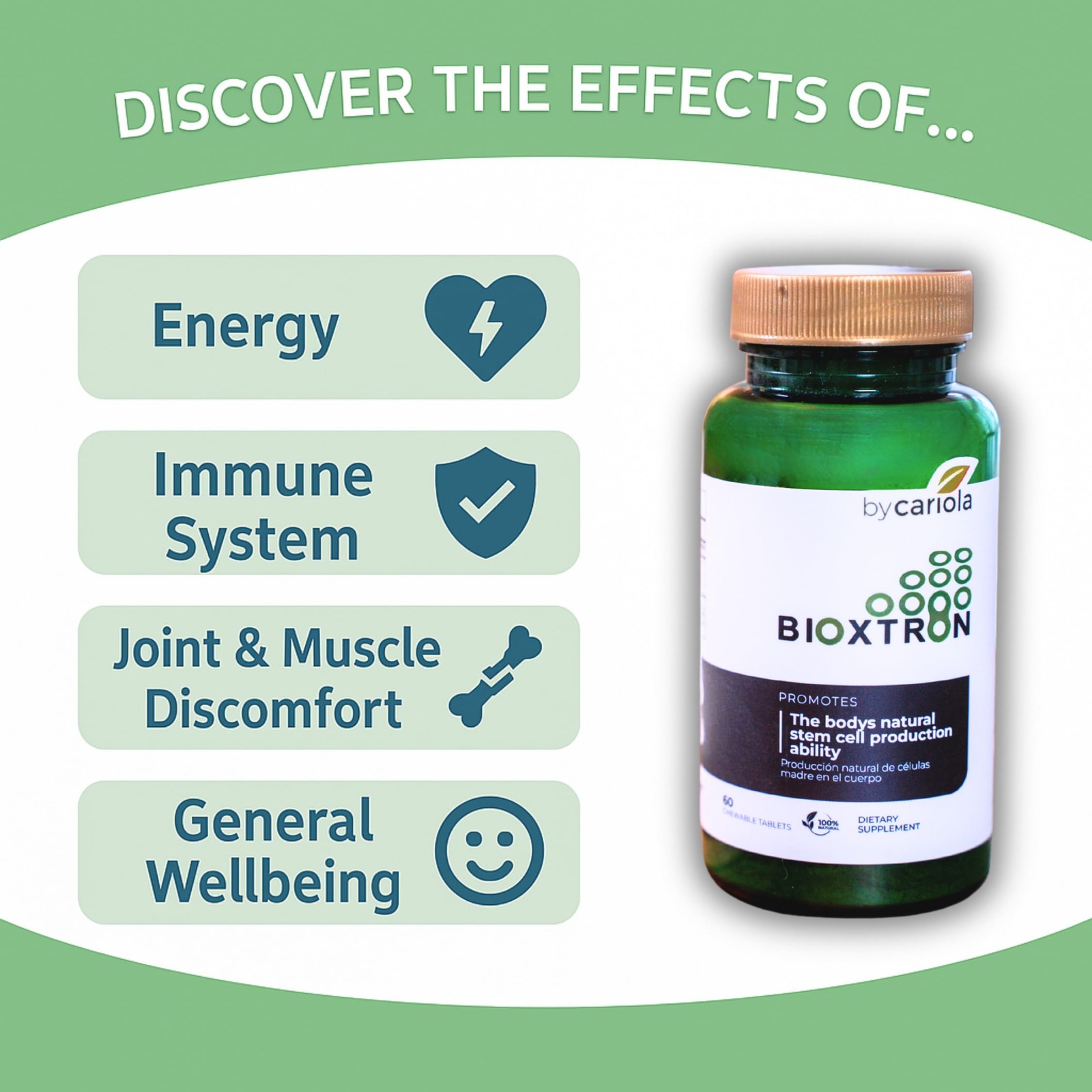 Bioxtron Natural Stem Cell Supplement Chewable Tablets – Spirulina Chlorella …