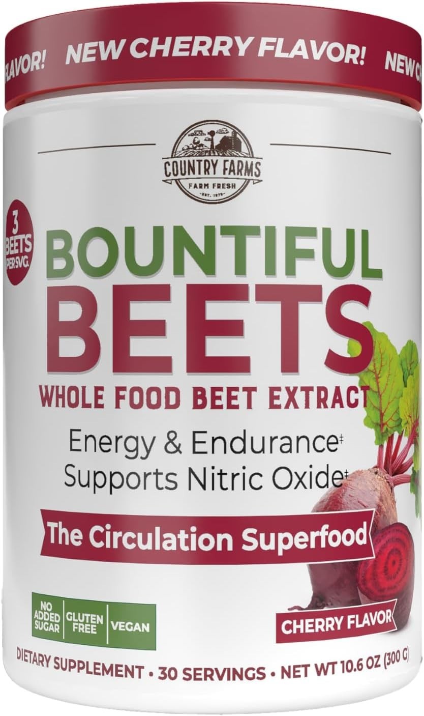 Country Farms Bountiful Beets Powder 30 Servings Cherry Flavor 10.6 oz