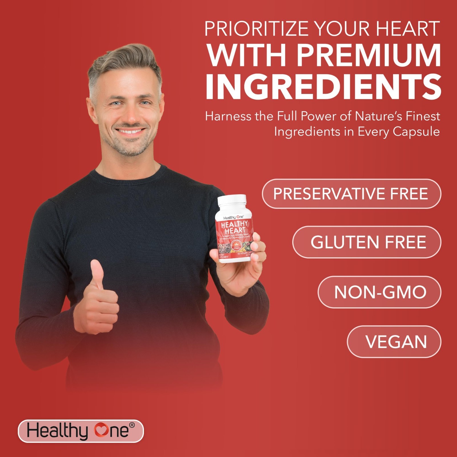 Healthy Heart Supplement – Cholesterol Support, Circulation & Blood Pressure – 1