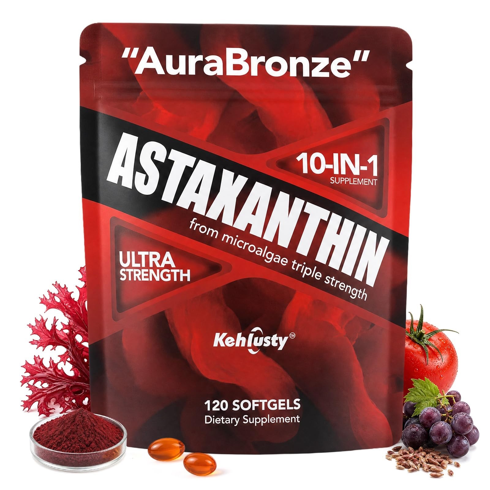Astaxanthin 12mg Softgels – 10-in-1 Antioxidant Complex for Skin Glow, Eye Healt