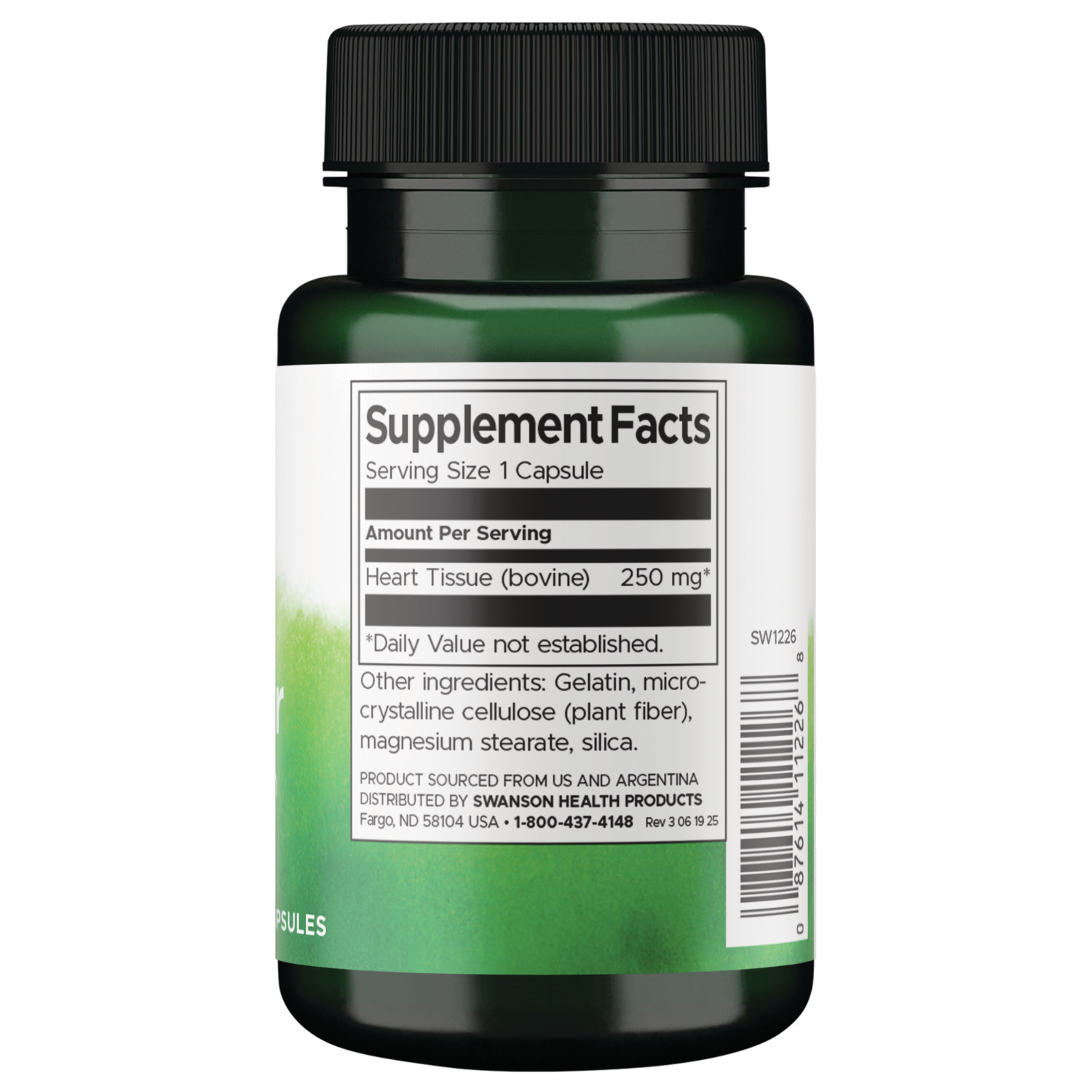 Swanson Heart Glandular 250 mg 60 Capsules