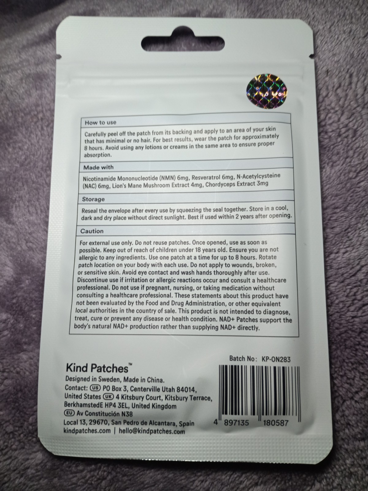 NAD Plus Patches by Kind Patches for Unisex – 30 Count Patches