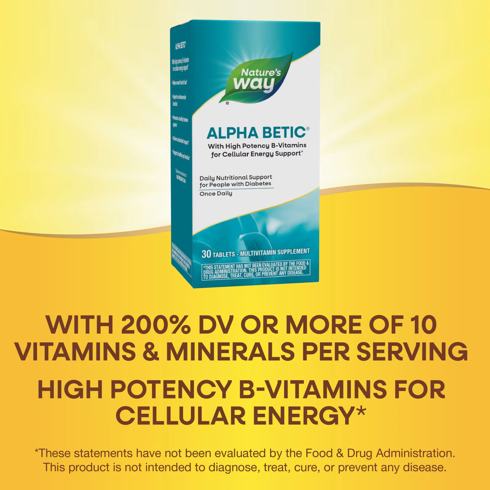 Nature’s Way Alpha Betic Multi-Vitamin 30 Tablets Each (Pack of 4)