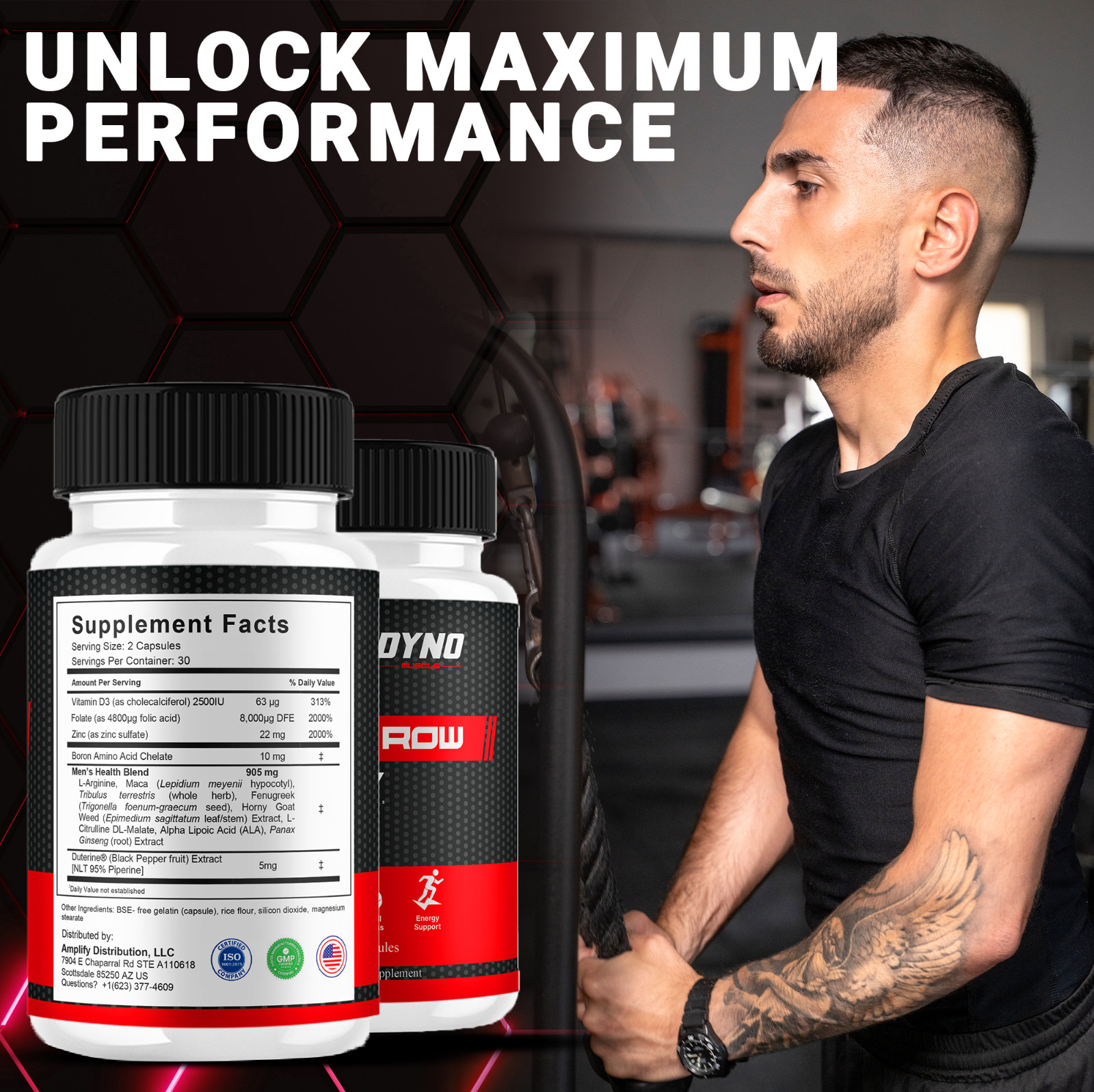 (2 Pack) Dyno My-Grow Muscle Support Dyno My-Grow Supplement (120 Capsules)