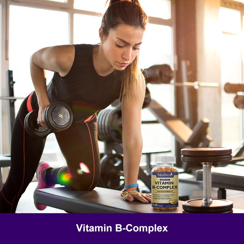 Vitamin B Complex 120 Capsules B1,B2,B3,B5,B6,B7,B9,B12, Immune Support Pills