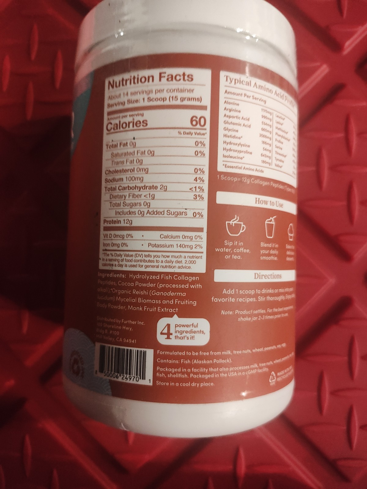 Wild-Caught Marine Collagen + Reishi Mushroom, Chocolate, 7.41 oz (210 g)