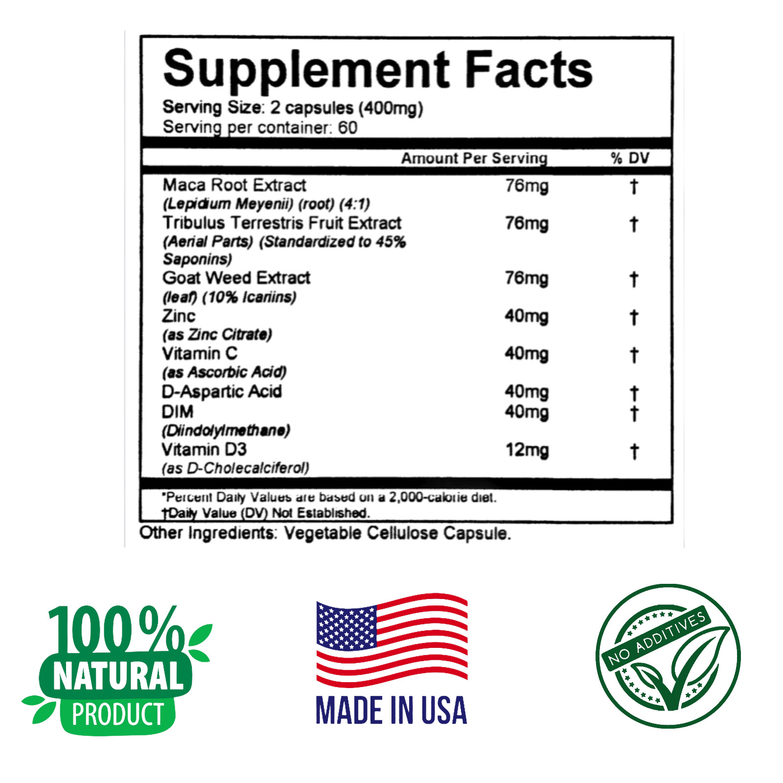 NATURAL PROGESTERONE PRODUCTION SUPPLEMENT, 120 Capsules MACA root, Black COHOSH