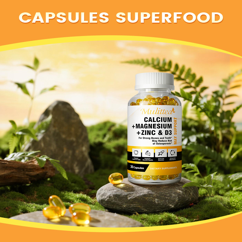 Zinc Calcium Magnesium & Vitamin D Complex Supplement Bone Muscle Immune Support