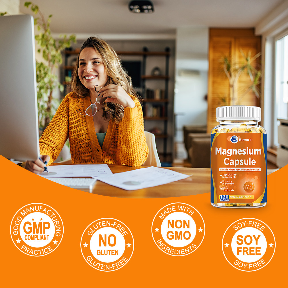 500mg Magnesium Glycinate High Absorption,Improved Sleep,Stress & Anxiety Relief
