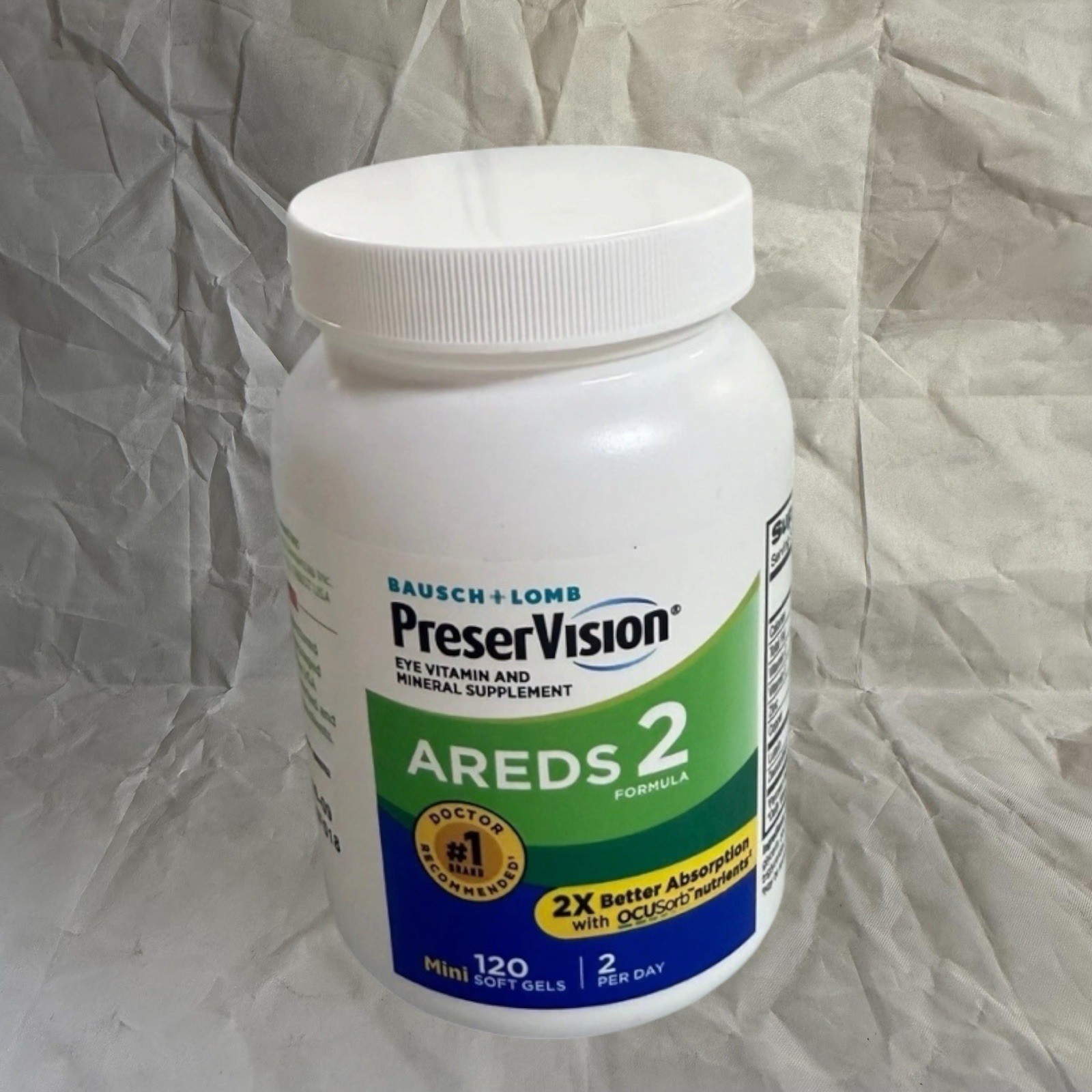 Bausch+Lomb PreserVisionAREDS 2 Formula 120 Softgels (2 Pack) EXP. 2026-09