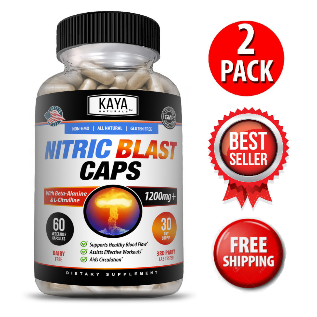 (2 Pack) Nitric Blast 60ct, L-Arginine Nitric oxide, NO3, Testosterone Booster