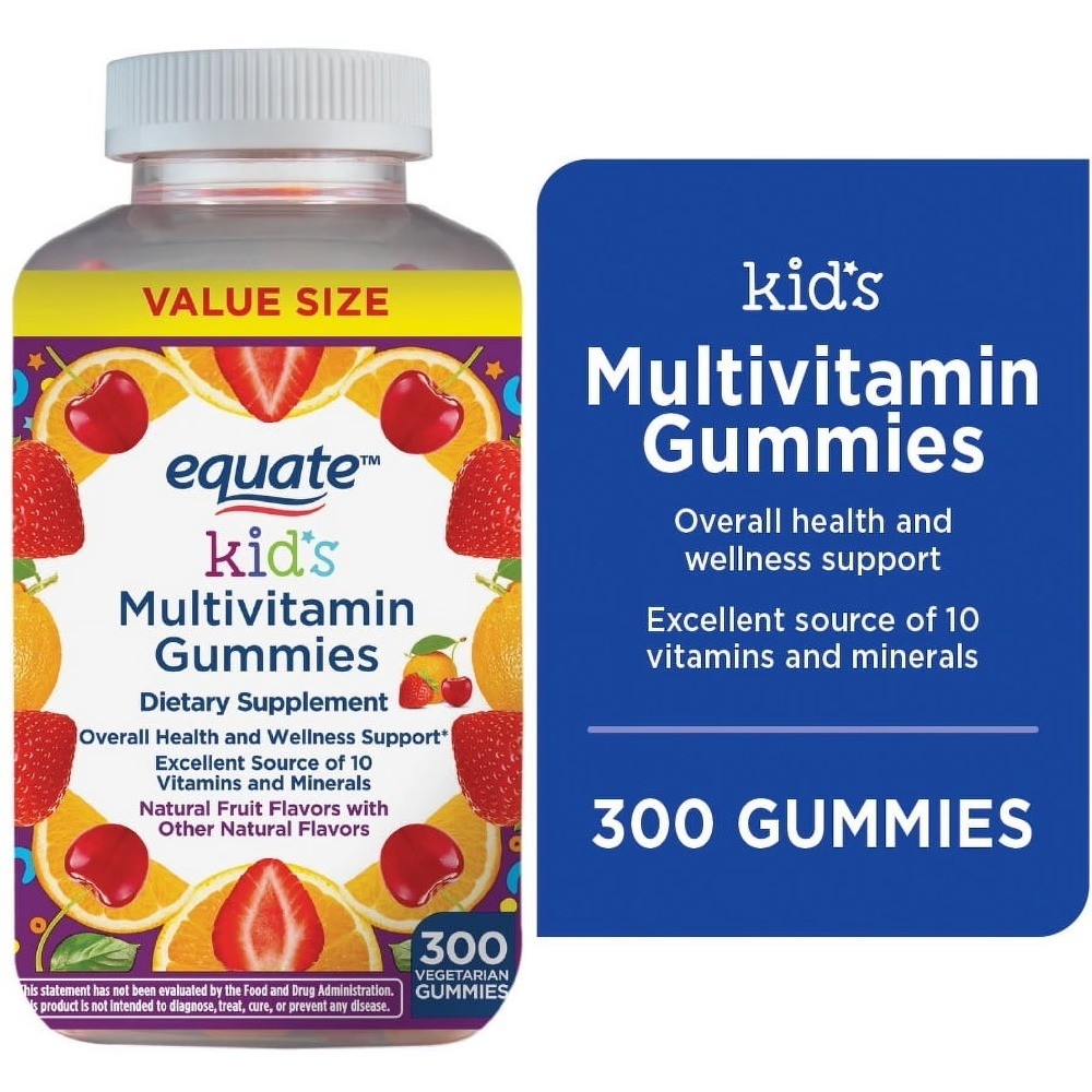 Natural Fruit Flavor Kids Multivitamin Gummies for Children’s Health, 300 Count