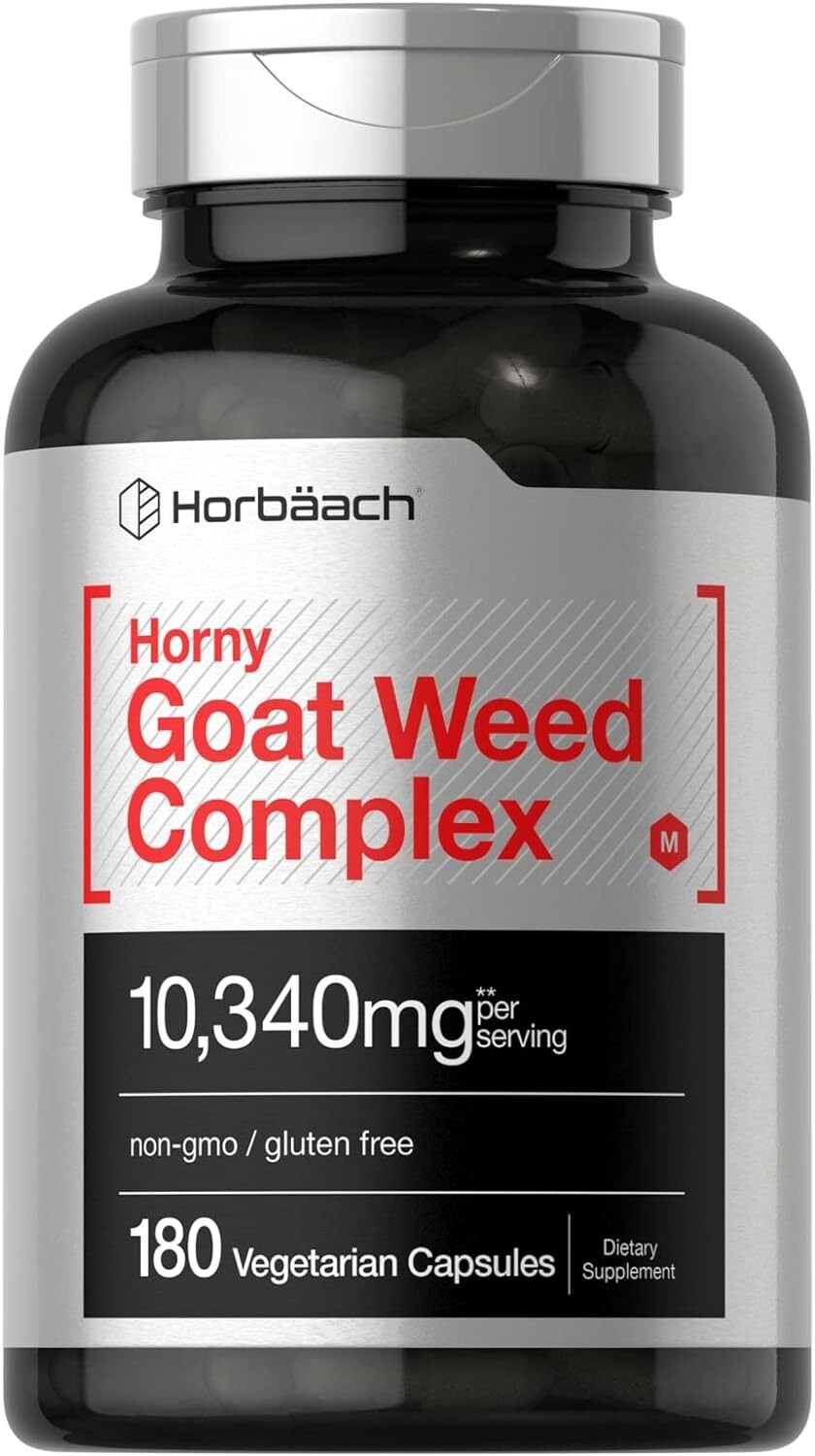 Horny Goat Weed Complex | 10,340 mg | 180 Capsules | Vegetarian | by Horbaach