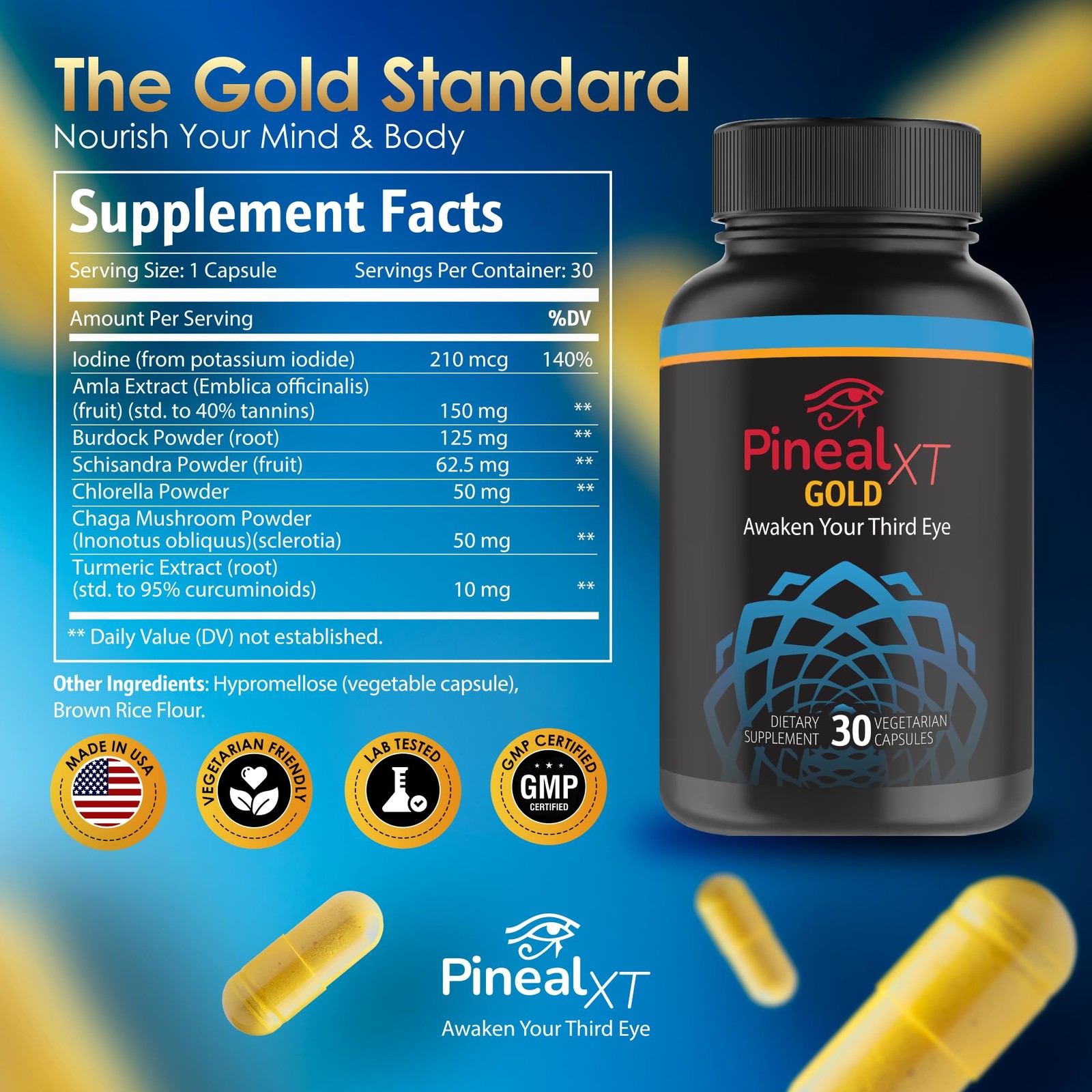 Pineal XT Gold – Pineal Gland Supplement – Third Eye Awakening – Focus and Me…