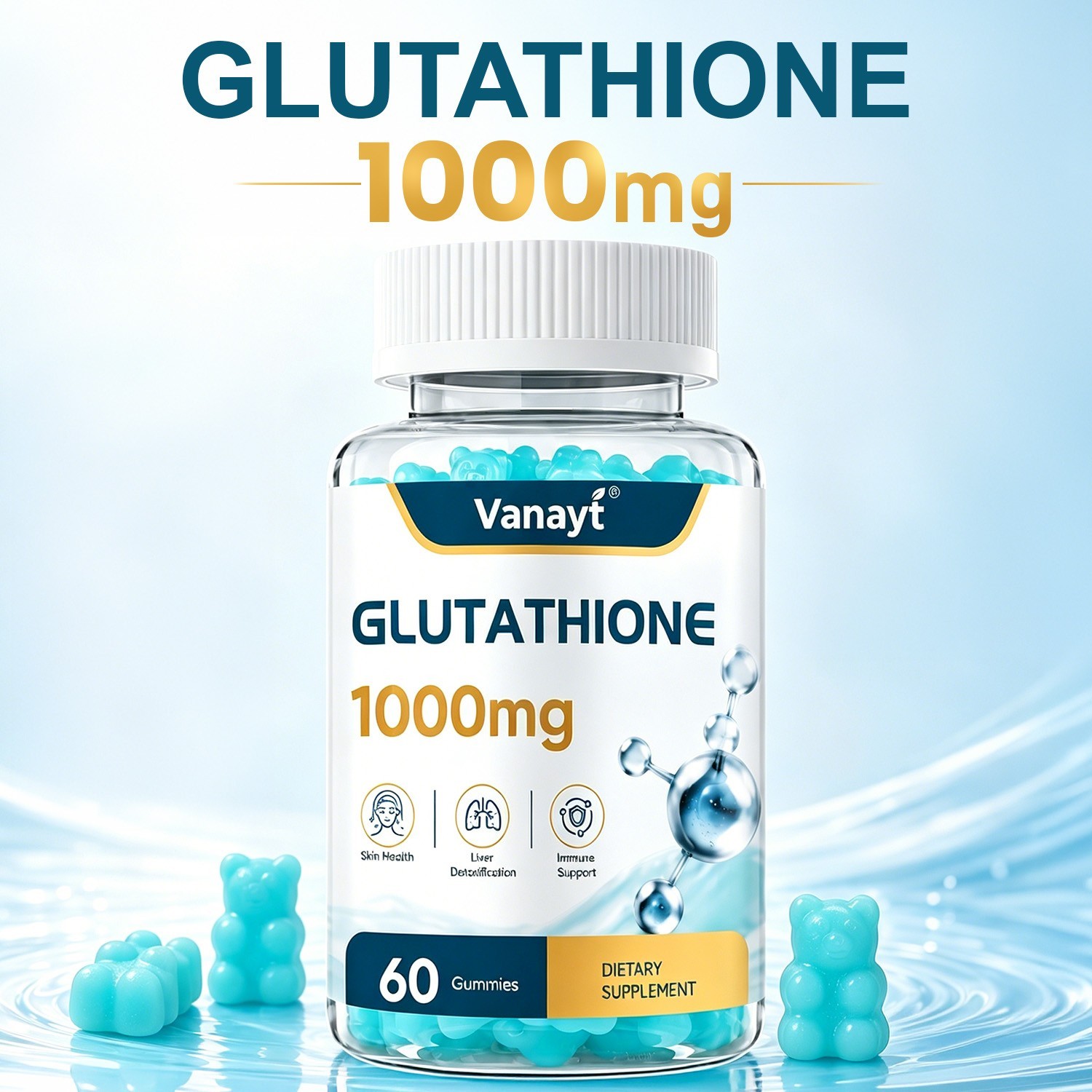 Glutathione Gummies – Anti-aging, Anti-wrinkle, Skin Whitening, Detox, Collagen