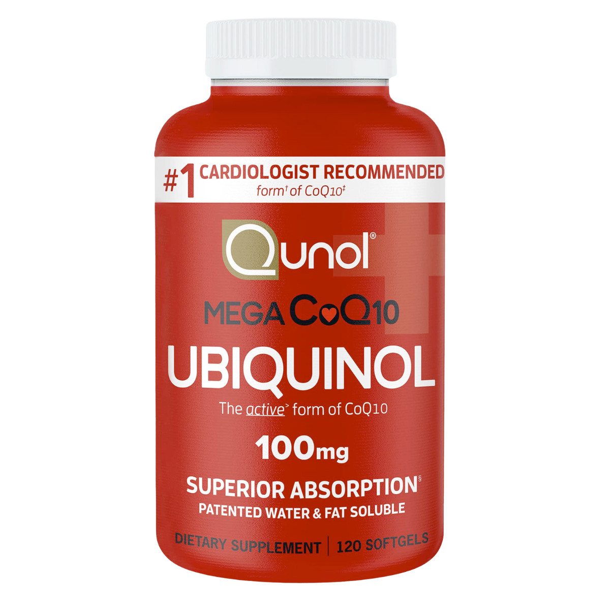 100mg 120 MO. Qunol Ubiquinol Softgels Mega CoQ10 Supplement Exp 2027