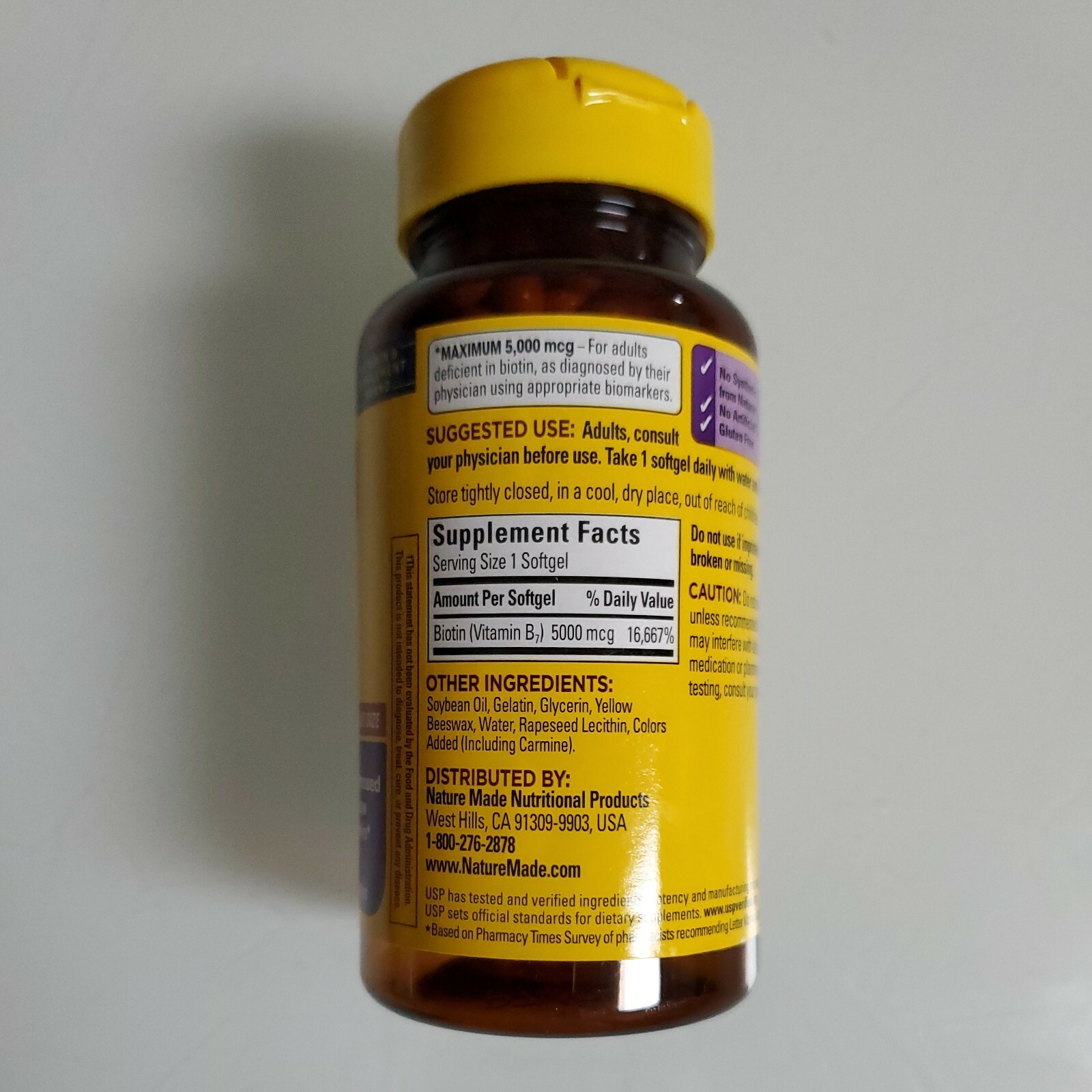Nature Made Biotin 5000 mcg 120 Count Exp 2025+