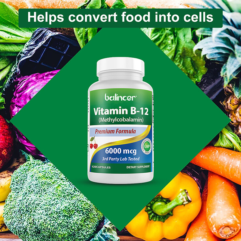 Vitamin B12 120 Capsules 6000mcg Methylcobalamin Fatigue Tiredness High Strength