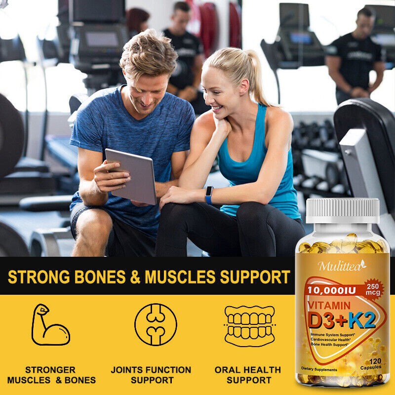 Vitamin K2 (MK7) with D3 10,000 IU Supplement, 120-600 Capsules, Immune Health