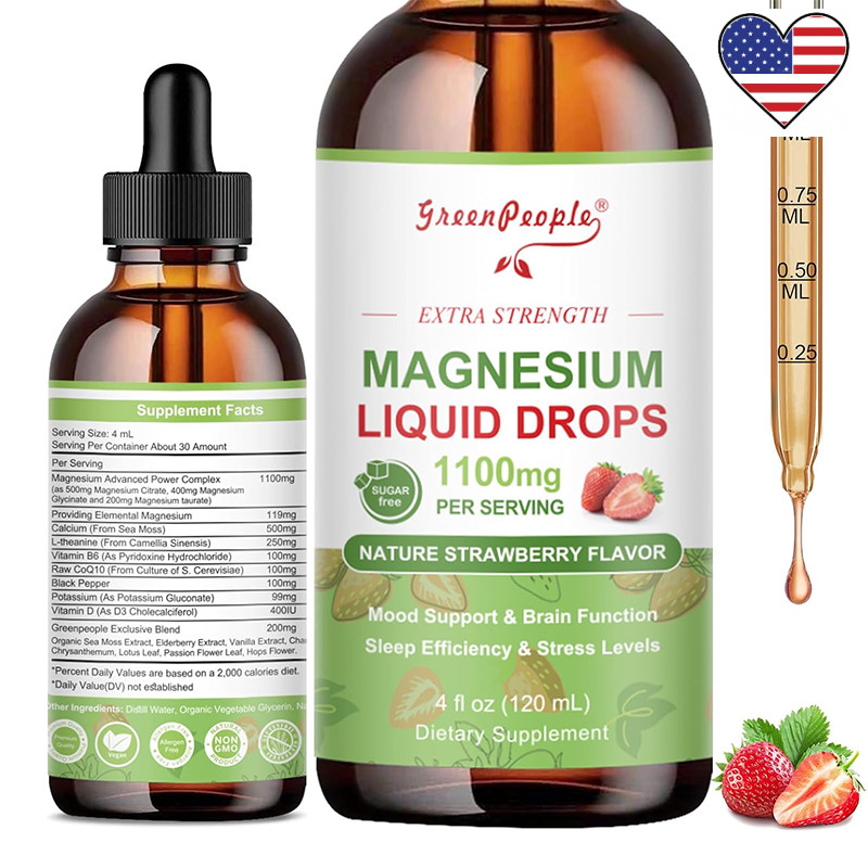 60ml Magnesium Glycinate Liquid Drops Improve Sleep,Anxiety Relief Supplement