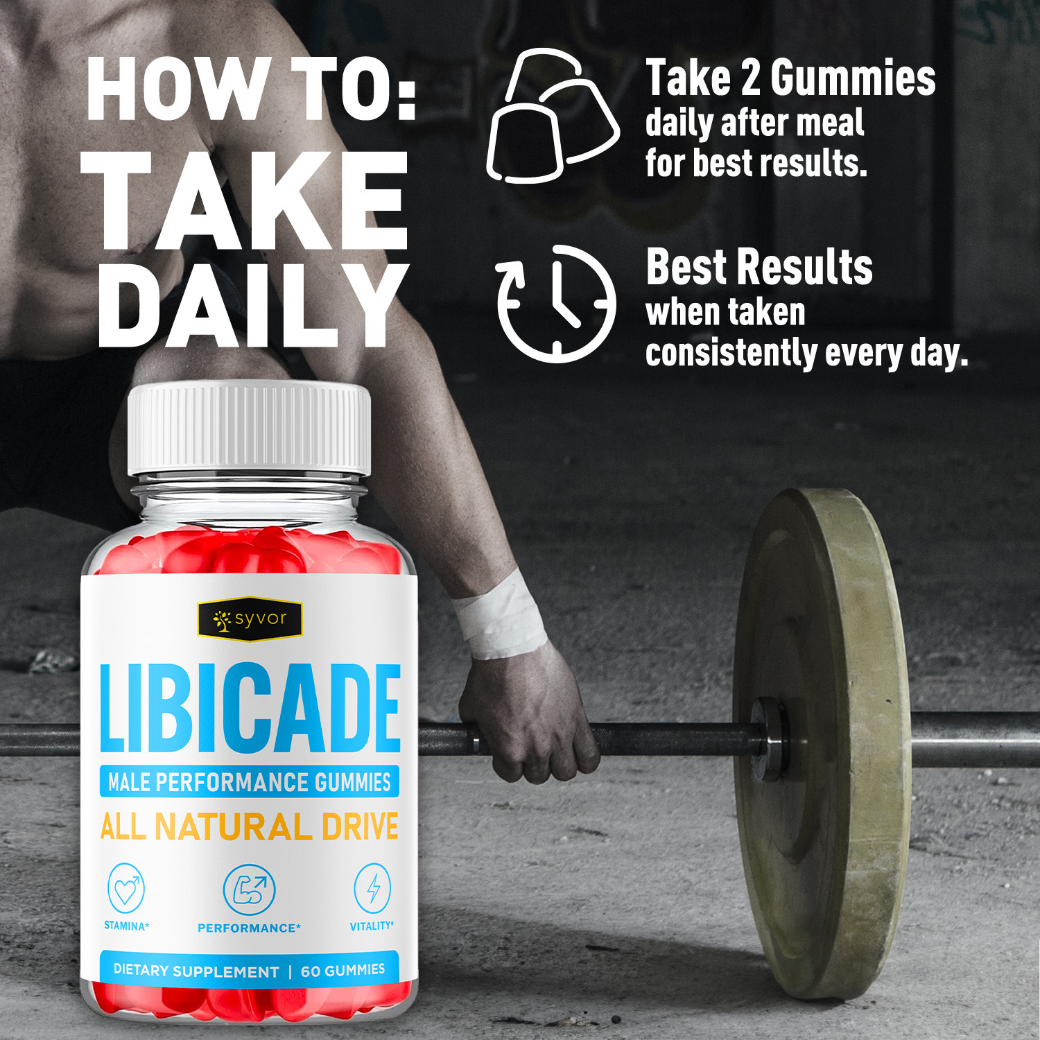 (2 Pack) Libicade Gummys Advanced Male Support Formula Vitamin 120 Gummies