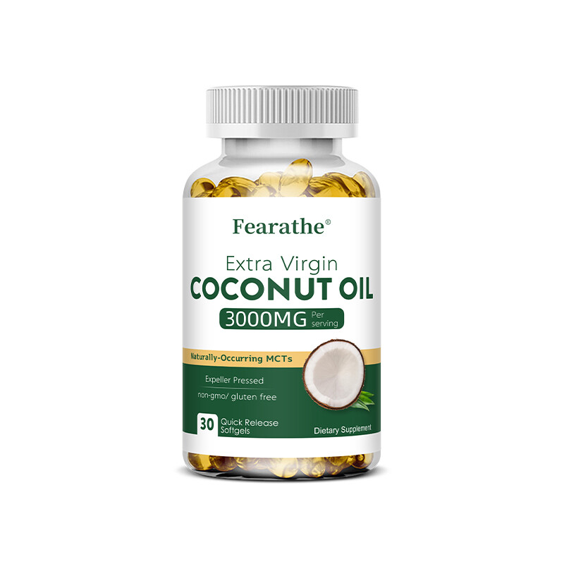 Coconut Oil Capsules (3000mg) 30 To 120 Caps – Gluten Free and Non-GMO