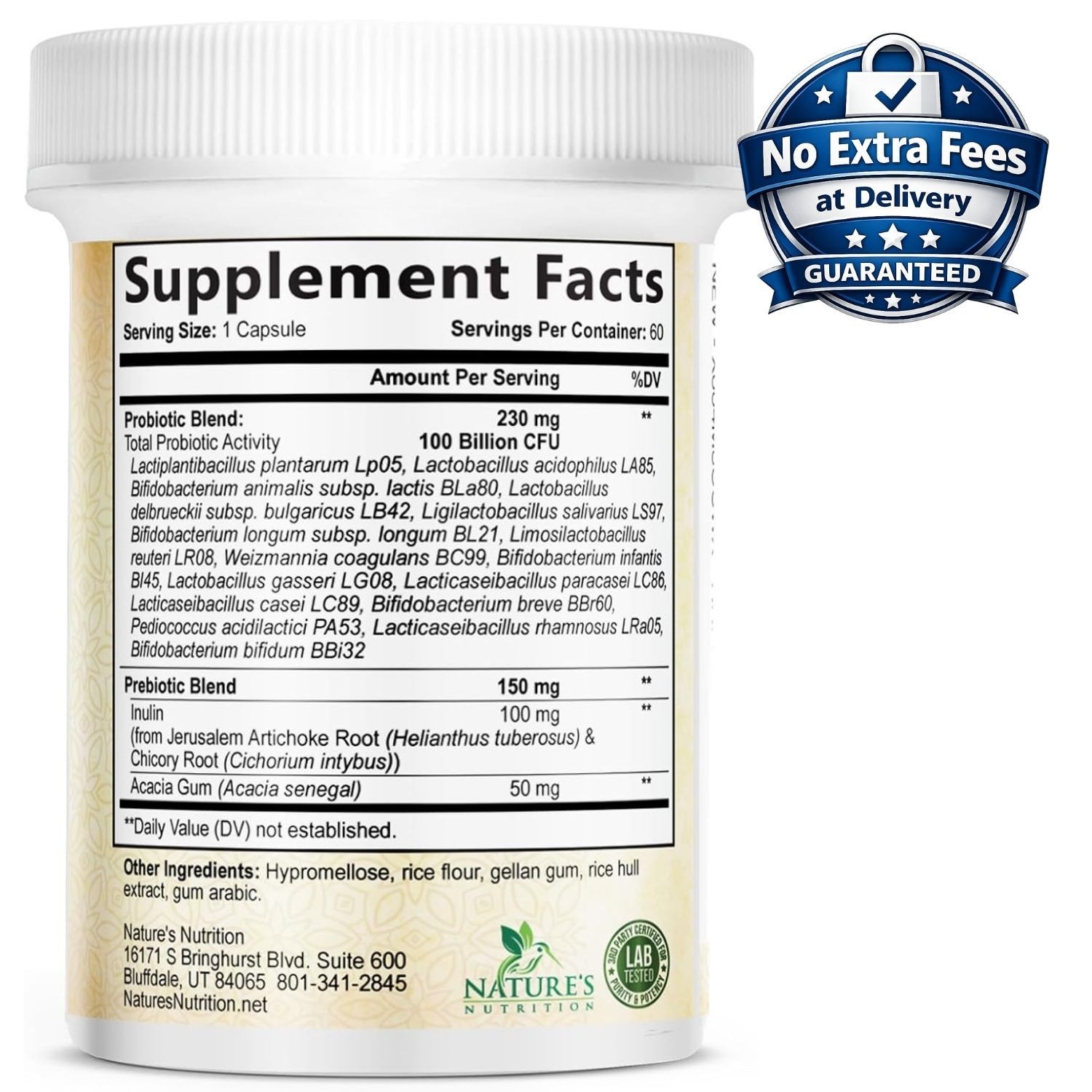 Probiotics 100 Billion CFU 16 Strains with Prebiotics 60 Capsules